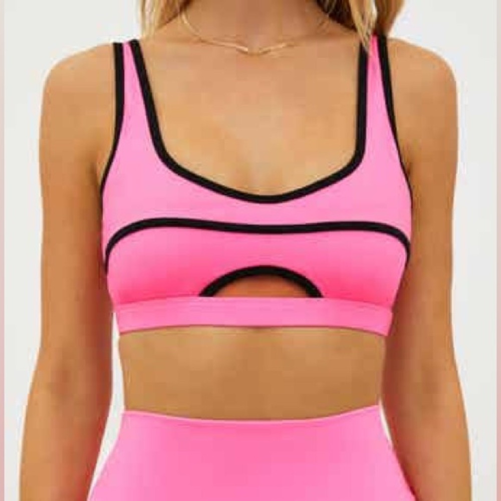 Beach Riot Moxie Sports Bra Top Hot Pink NWT